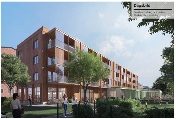 Visionsbild, bostäder/förskola